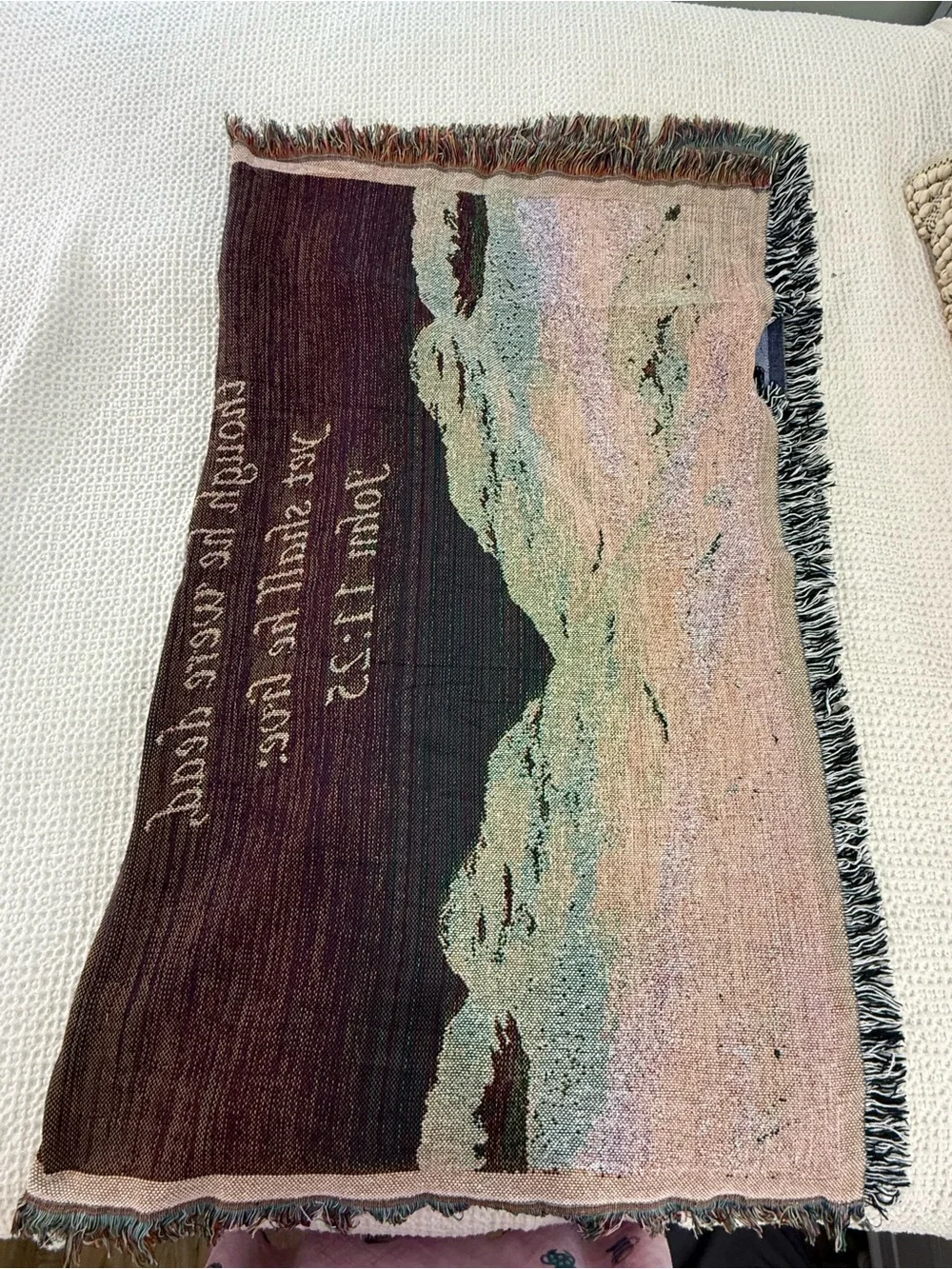 Christian Woven Tapestry Throw Blanket John 11:25 Bald Eagle 48x60 (t&b2/cp)